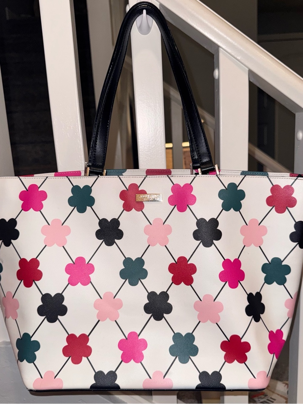 kate spade leather shoulder women's large shopper tote "Juno"